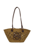 Small Anagram Basket Bag, &pound;495, Handbags, Khaki, Raffia, Front view